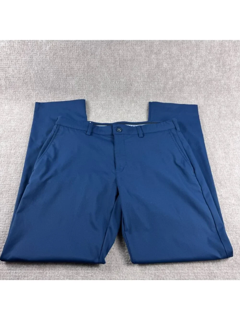 PGA TOUR Mens Straight Leg Golf Pants 32x32 Flat Front Blue Performance Preppy